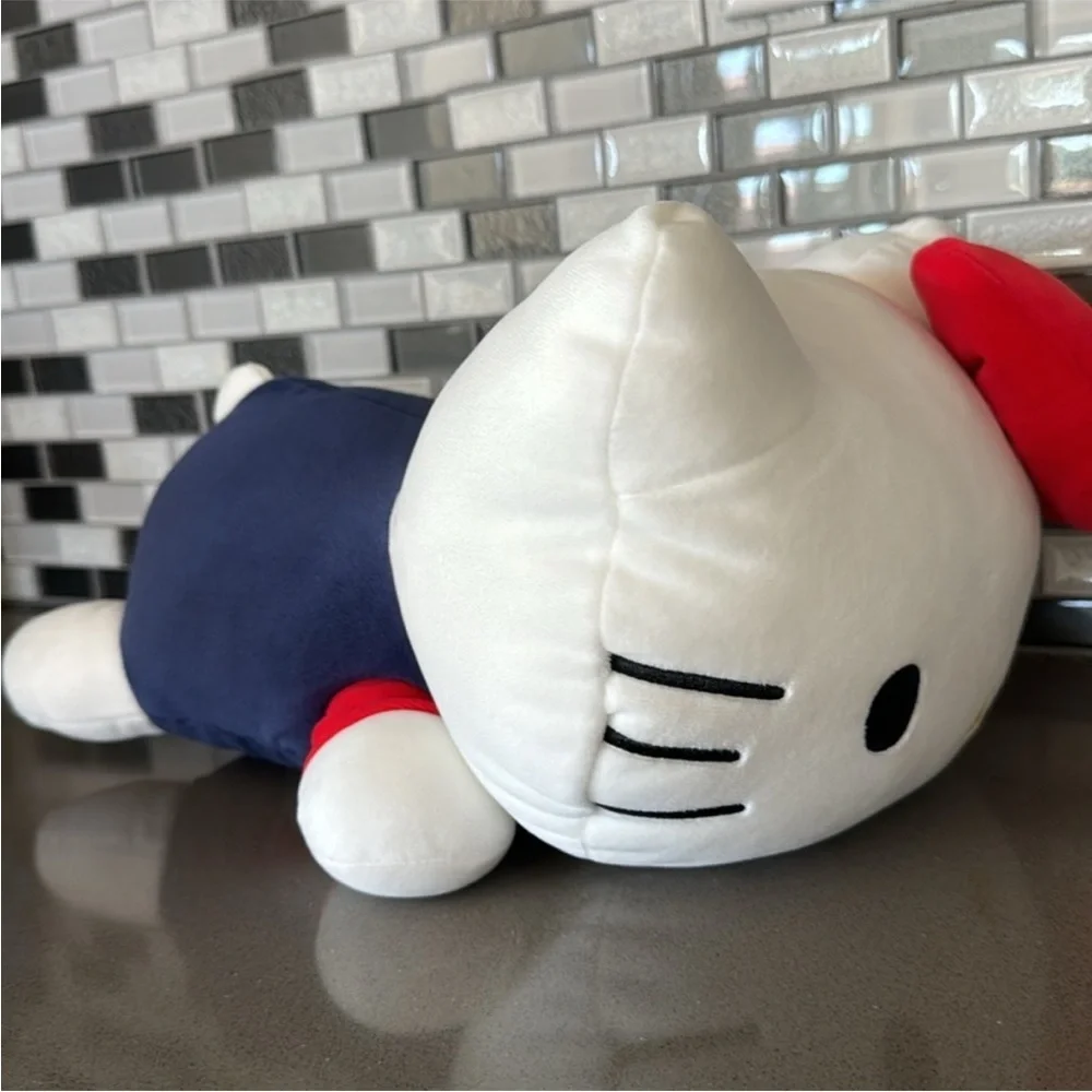 Hello Kitty Plush with Red Bow and Navy Outfit